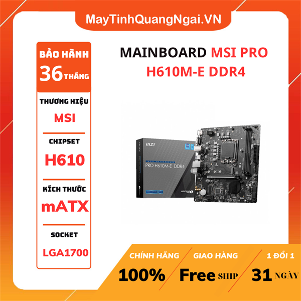 MAINBOARD MSI PRO H610M-E DDR4