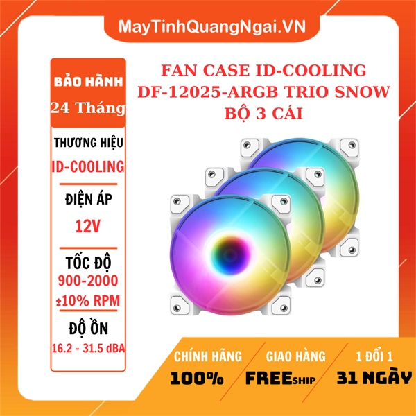 FAN CASE ID-COOLING DF-12025-ARGB TRIO SNOW BỘ 3 CÁI