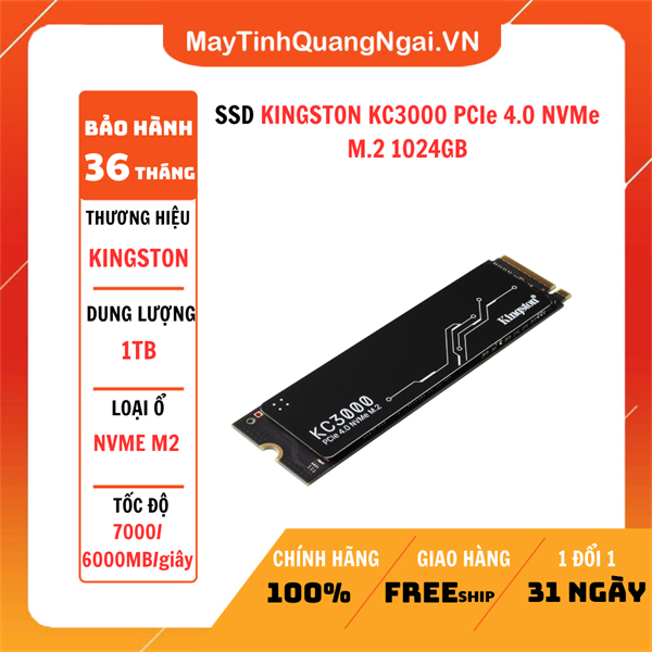 SSD KINGSTON KC3000 PCIe 4.0 NVMe M.2 1024GB