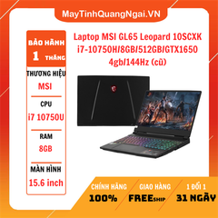Laptop MSI GL65 Leopard 10SCXK i7-10750H/8GB/512GB/GTX1650 4gb/144Hz (cũ)