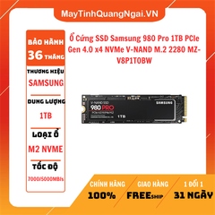 Ổ Cứng SSD Samsung 980 Pro 1TB PCIe Gen 4.0 x4 NVMe V-NAND M.2 2280 MZ-V8P1T0BW