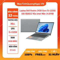 Laptop Dell Vostro 3430 Core i5-1335U 16G SSD512 VGa intel Màn 14.0FHD Win 11-Màu Xám Bạc