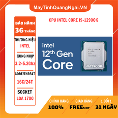 CPU INTEL CORE I9-12900K (3.2GHZ TURBO UP TO 5.2GHZ, 16 NHÂN 24 LUỒNG, 30MB CACHE, 125W) - SOCKET INTEL LGA 1700/ALDER LAKE)