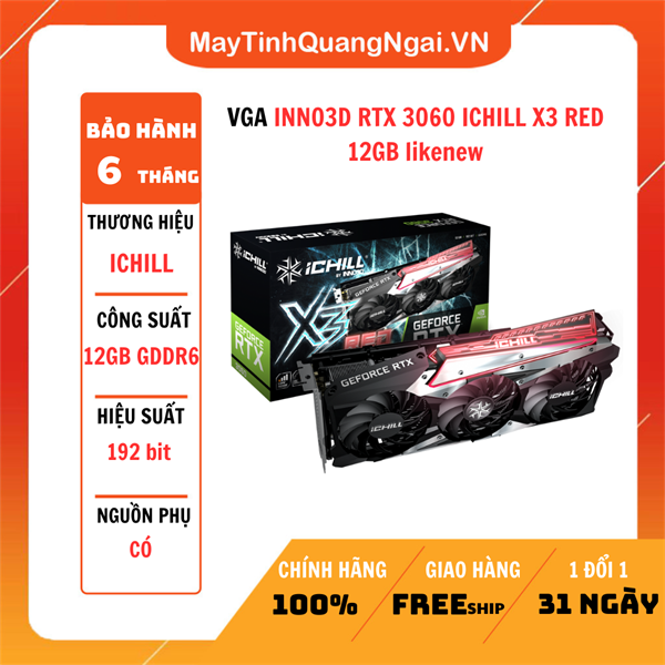 VGA INNO3D RTX 3060 ICHILL X3 RED 12GB likenew