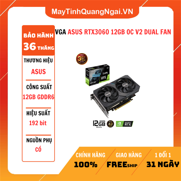 VGA ASUS RTX3060 12GB OC V2 DUAL FAN