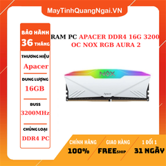 RAM PC APACER DDR4 16G 3200 OC NOX RGB AURA 2 WHITE (1 x 16GB)
