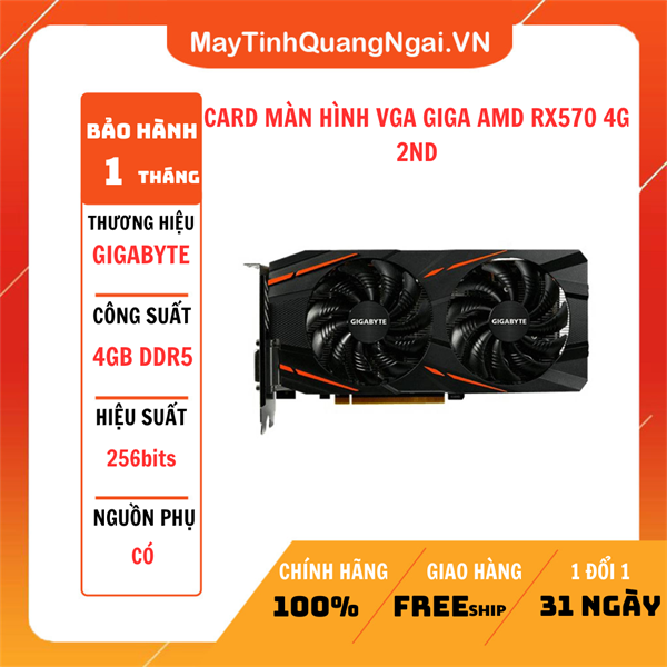 CARD MÀN HÌNH VGA GIGA AMD RX570 4G 2ND