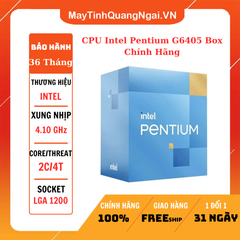 CPU Intel Pentium G6405 (4.10GHz, 4M, 2 Cores 4 Threads) Box Chính Hãng