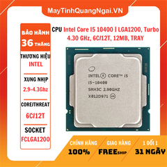 CPU Intel Core I5 10400 NEW TRAY | LGA1200, Turbo 4.30 GHz, 6C/12T, 12MB