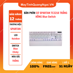 BÀN PHÍM CƠ SPARTAN TC3218 TRẮNG HỒNG Blue Switch