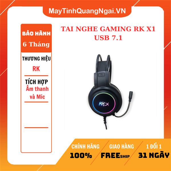 TAI NGHE GAMING RK X1 USB 7.1