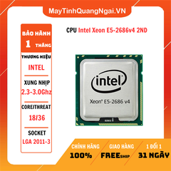 CPU Intel Xeon E5-2686v4 (2.3GHz Turbo Up To 3.0GHz, 18 nhân 36 luồng) 2ND