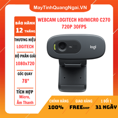 WEBCAM LOGITECH HD/MICRO C270 720P 30FPS