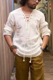 (ED) V-neck LS Shirt - L010