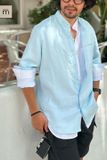 (ED) Band Collar LS Shirt - L019