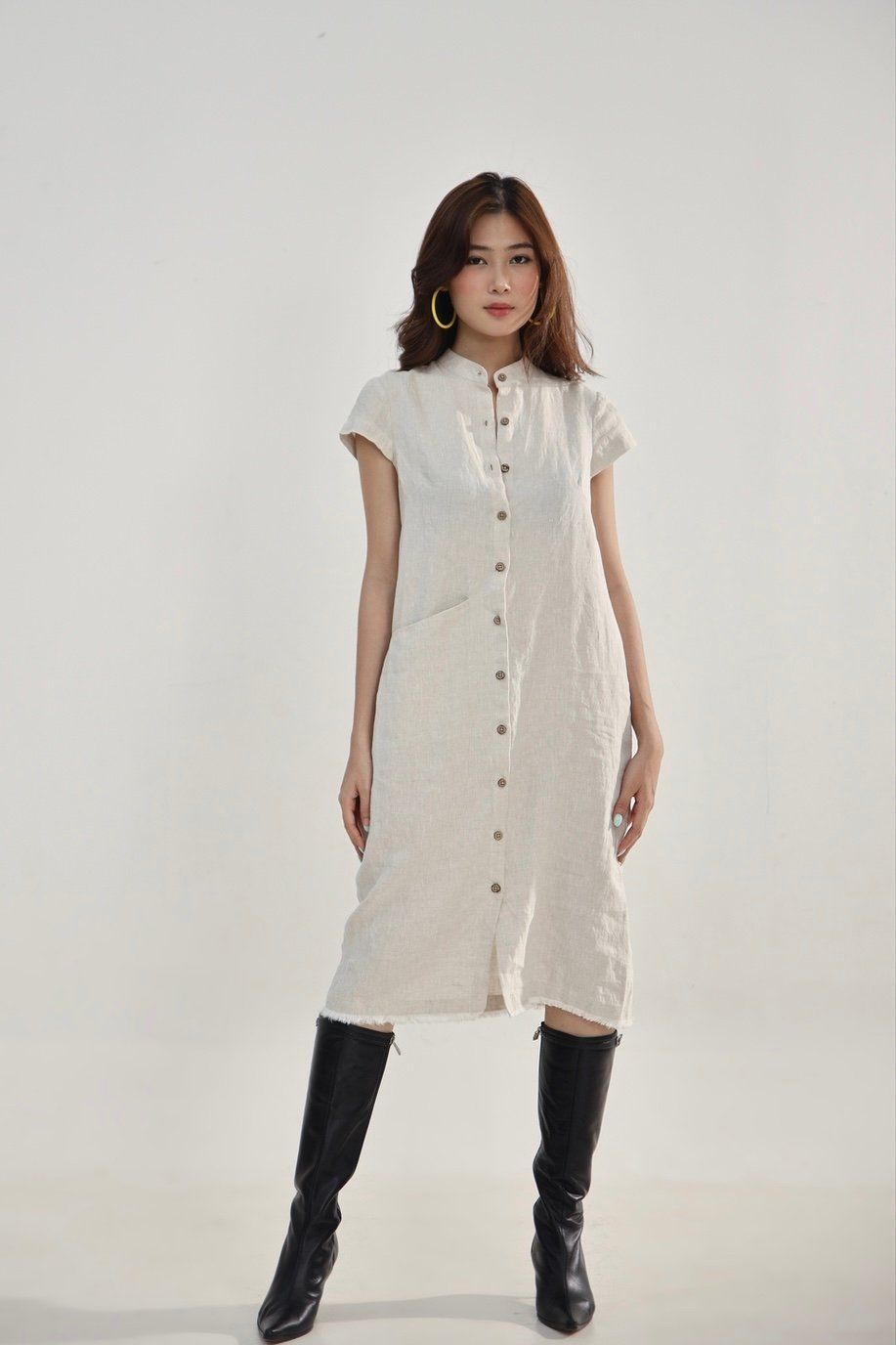 Band Collar Dress