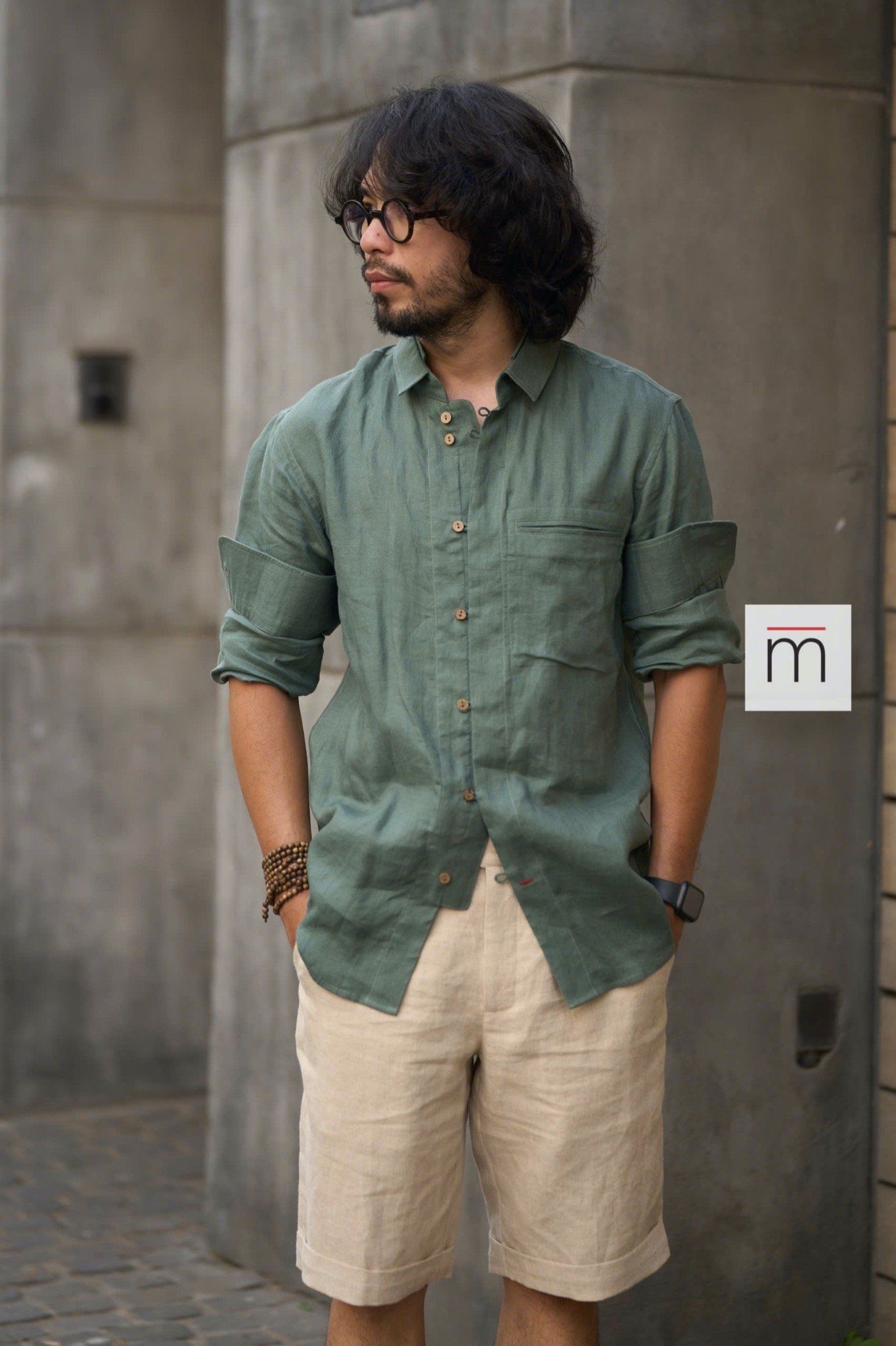 (Men) Double Collar LS Shirt - L011