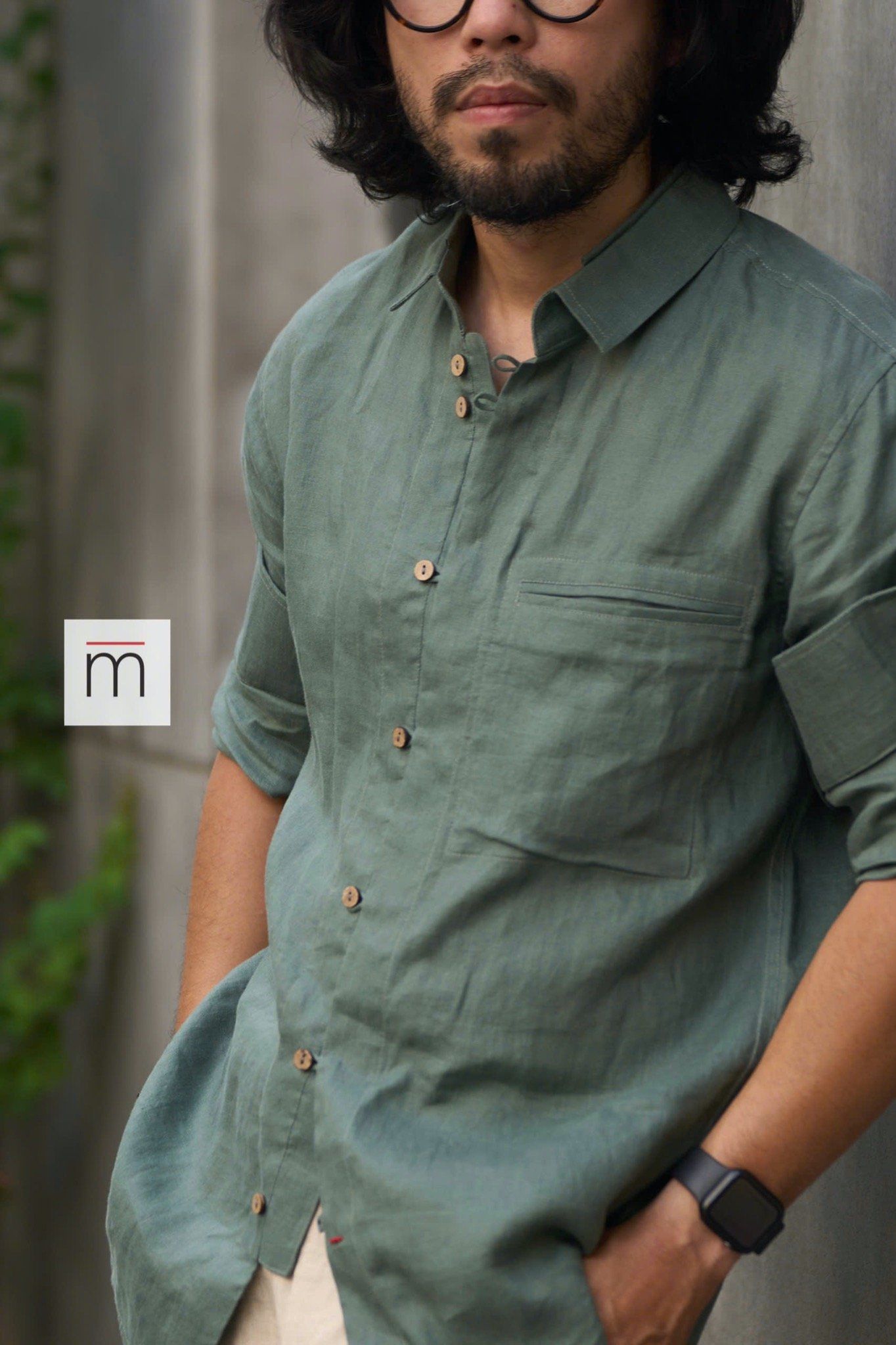 (Men) Double Collar LS Shirt - L011