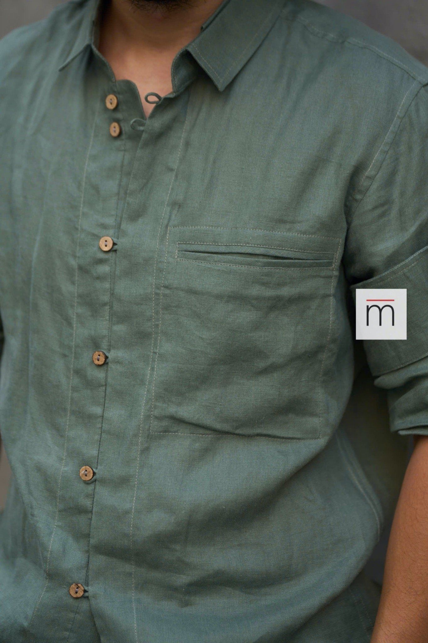 (Men) Double Collar LS Shirt - L011