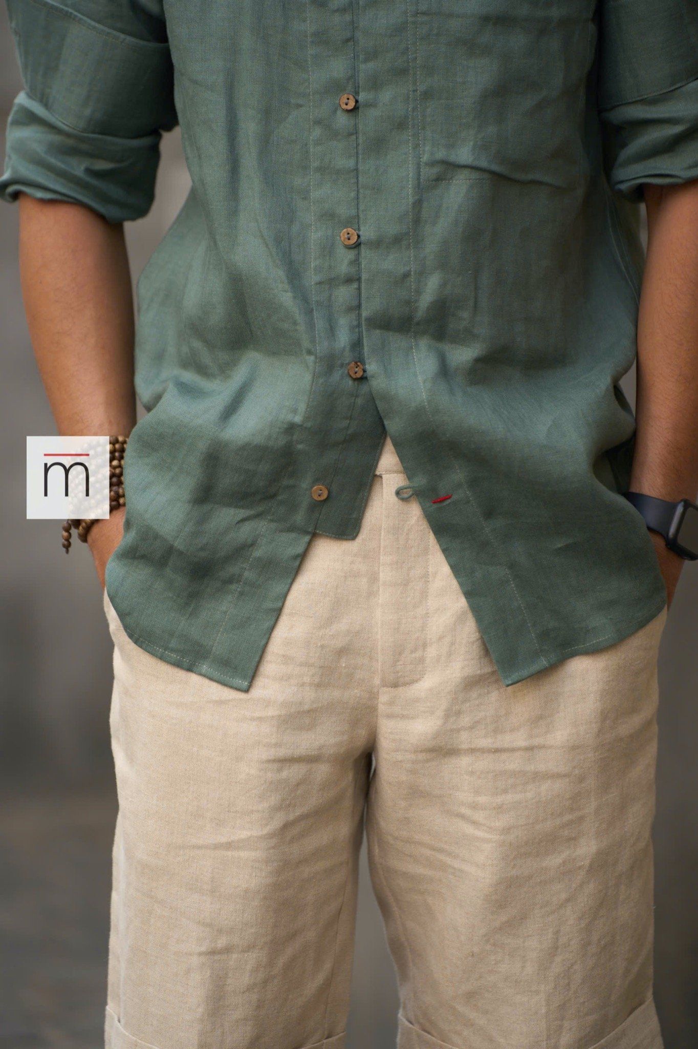 (Men) Double Collar LS Shirt - L011