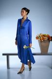 Silk Long Sleeve Shirt Dress