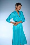 Silk Long Sleeve Shirt Dress
