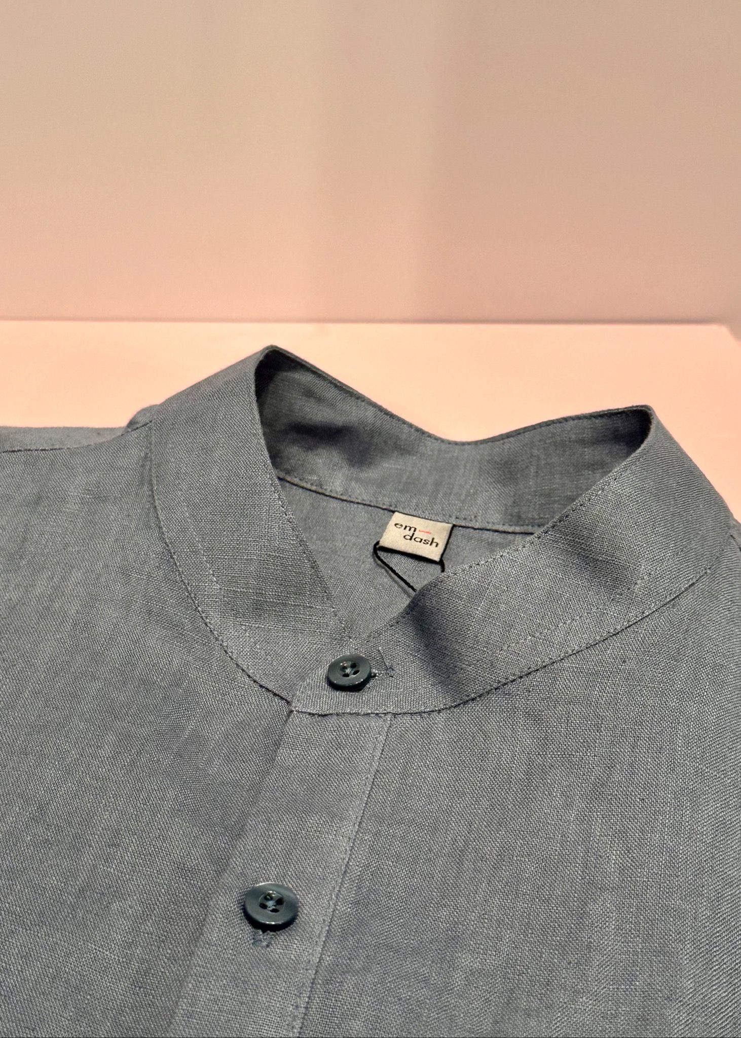 (Men) Band Collar SL Shirt - S004