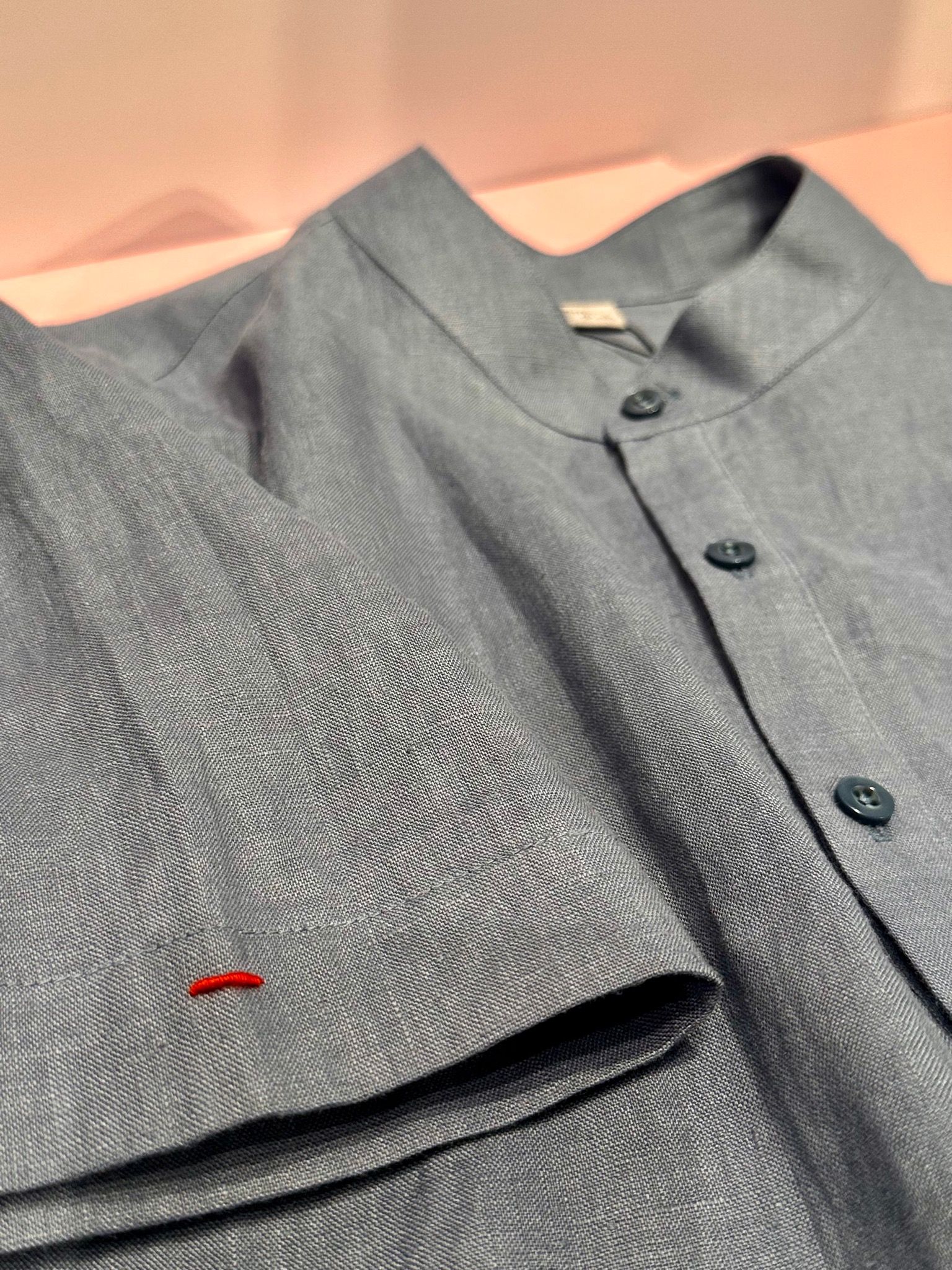(Men) Band Collar SL Shirt - S004