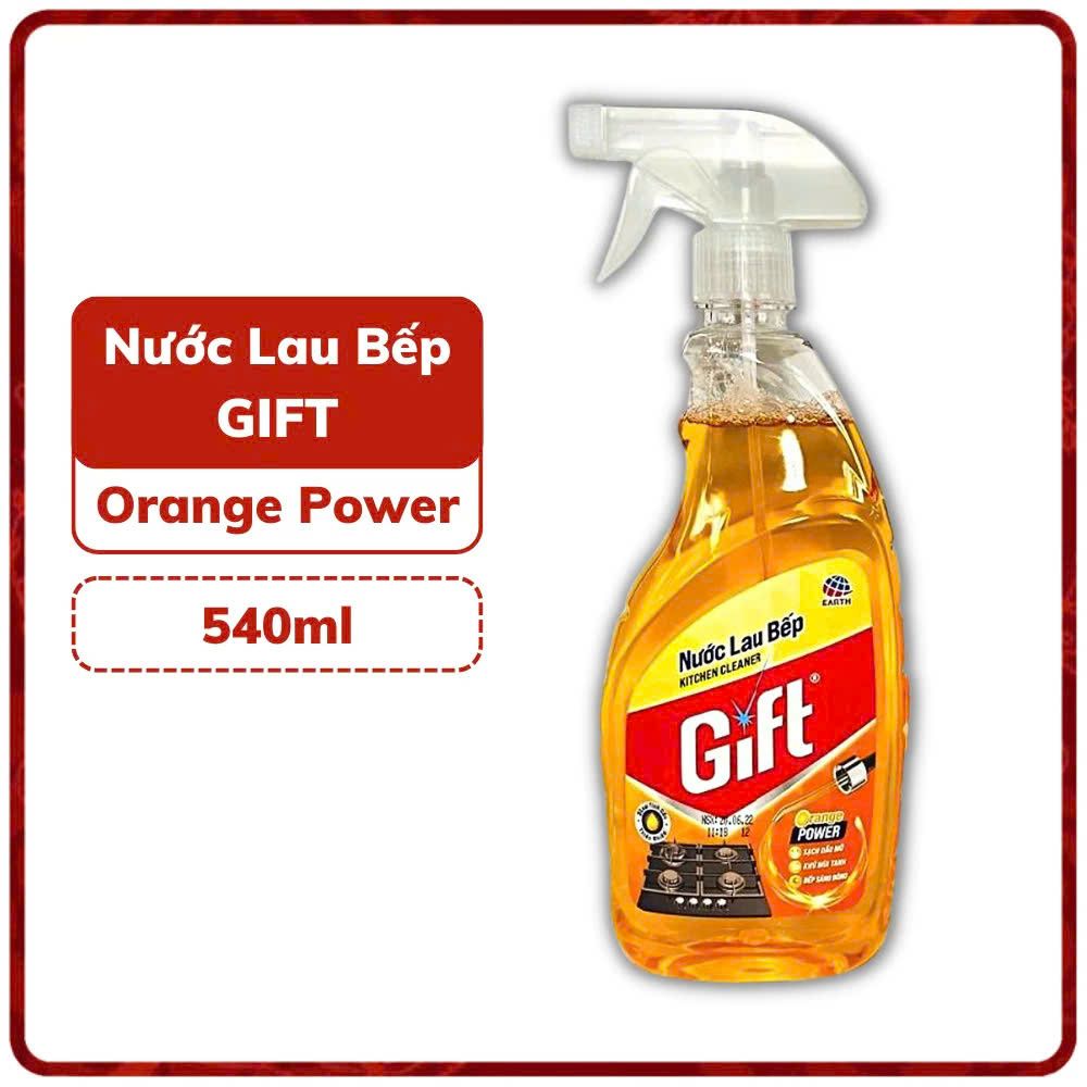 Nước lau bếp Gift 520ml hương cam - khử mùi hiệu quả đa năng trên các bề mặt.