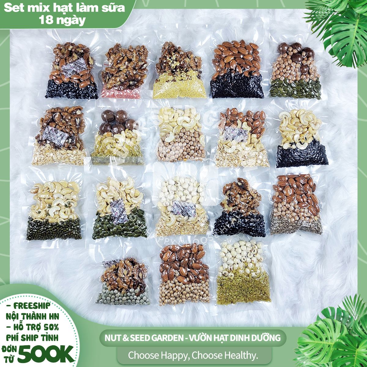 Set mix hạt làm sữa 18 ngày