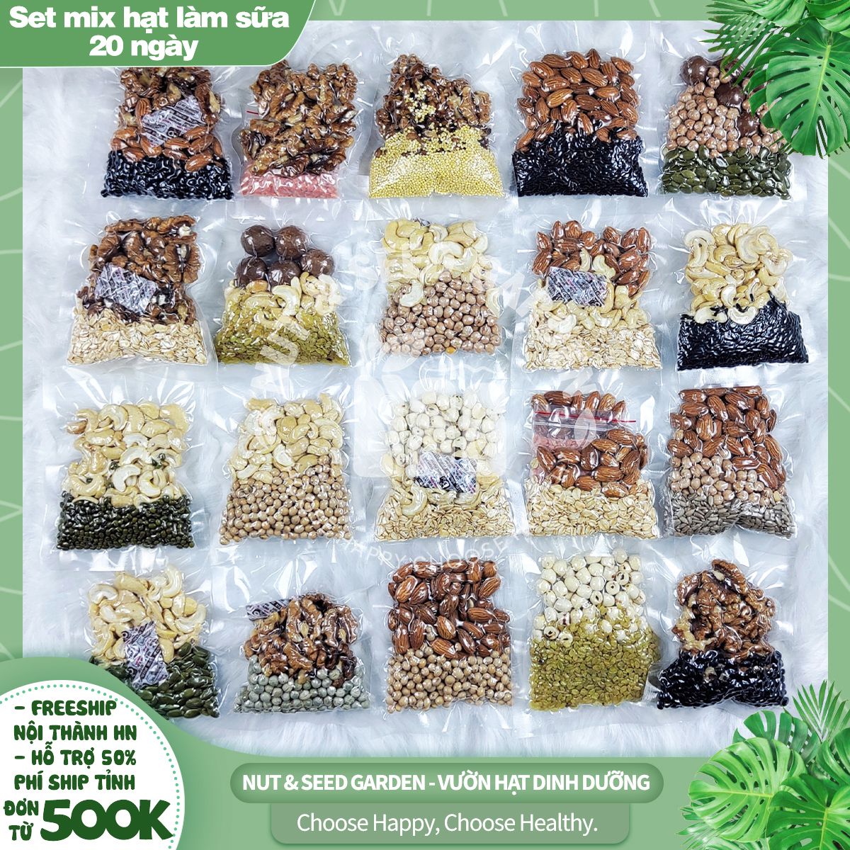Set mix hạt làm sữa 20 ngày