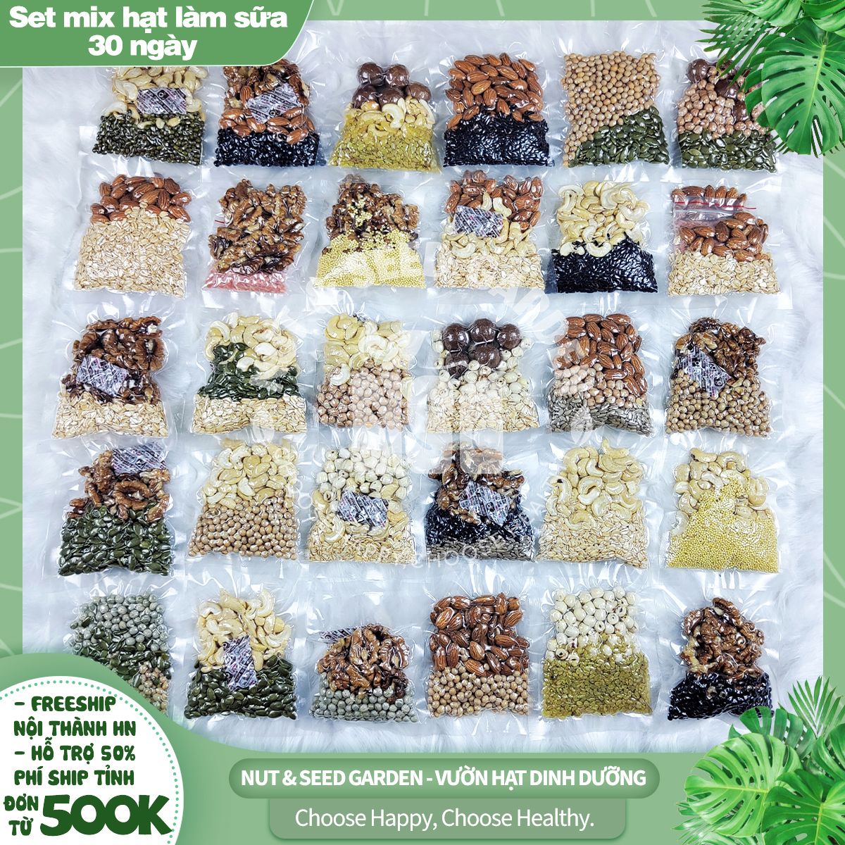 Set mix hạt làm sữa 30 ngày