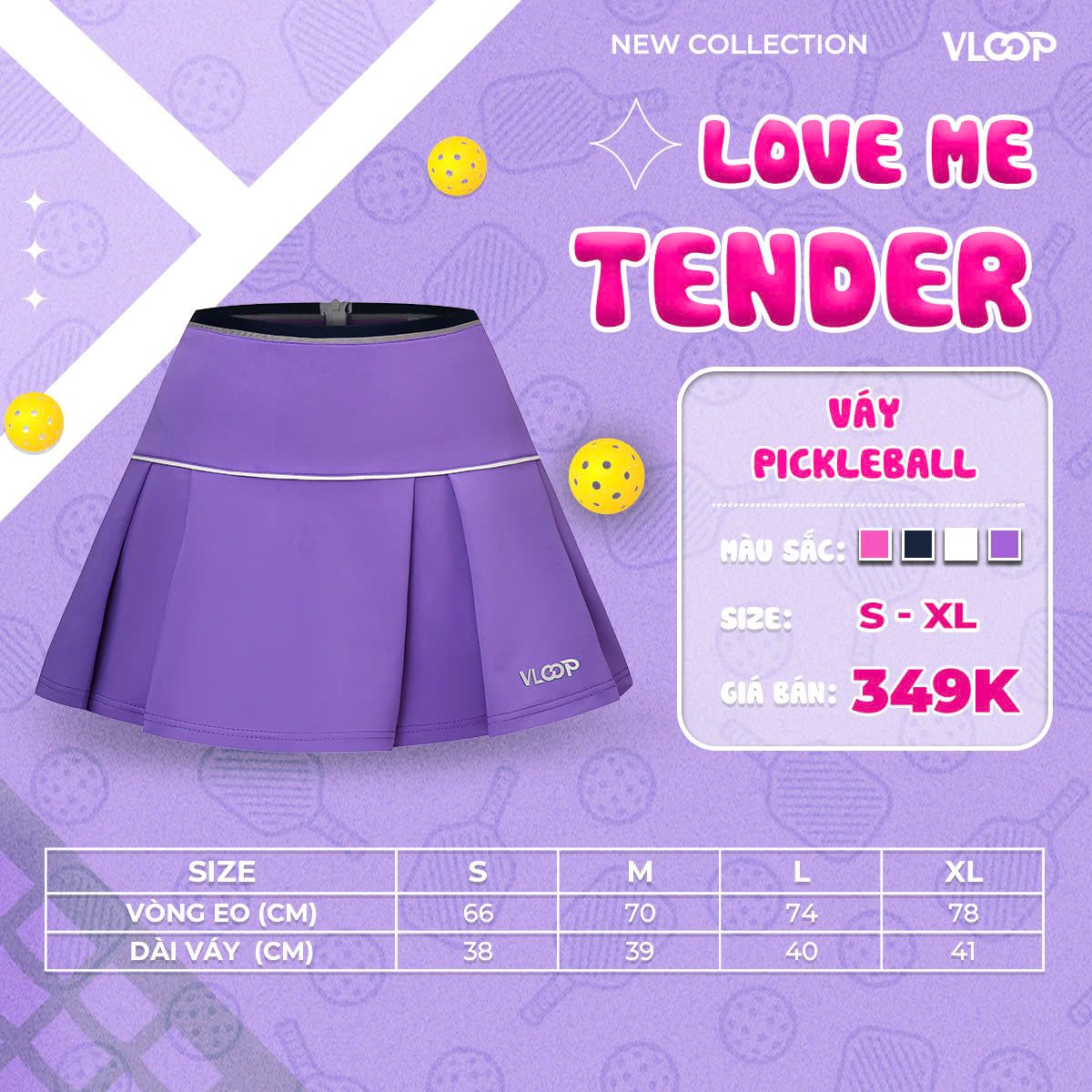 Váy Pickleball VLOOP màu tím - BST LOVE ME TENDER