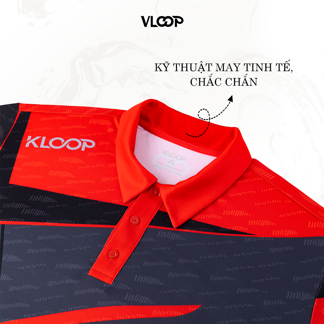 Áo thể thao KLOOP màu đỏ chất thun lạnh co giãn thoáng khí thoải mái - BST INFINITY CHALLENGE