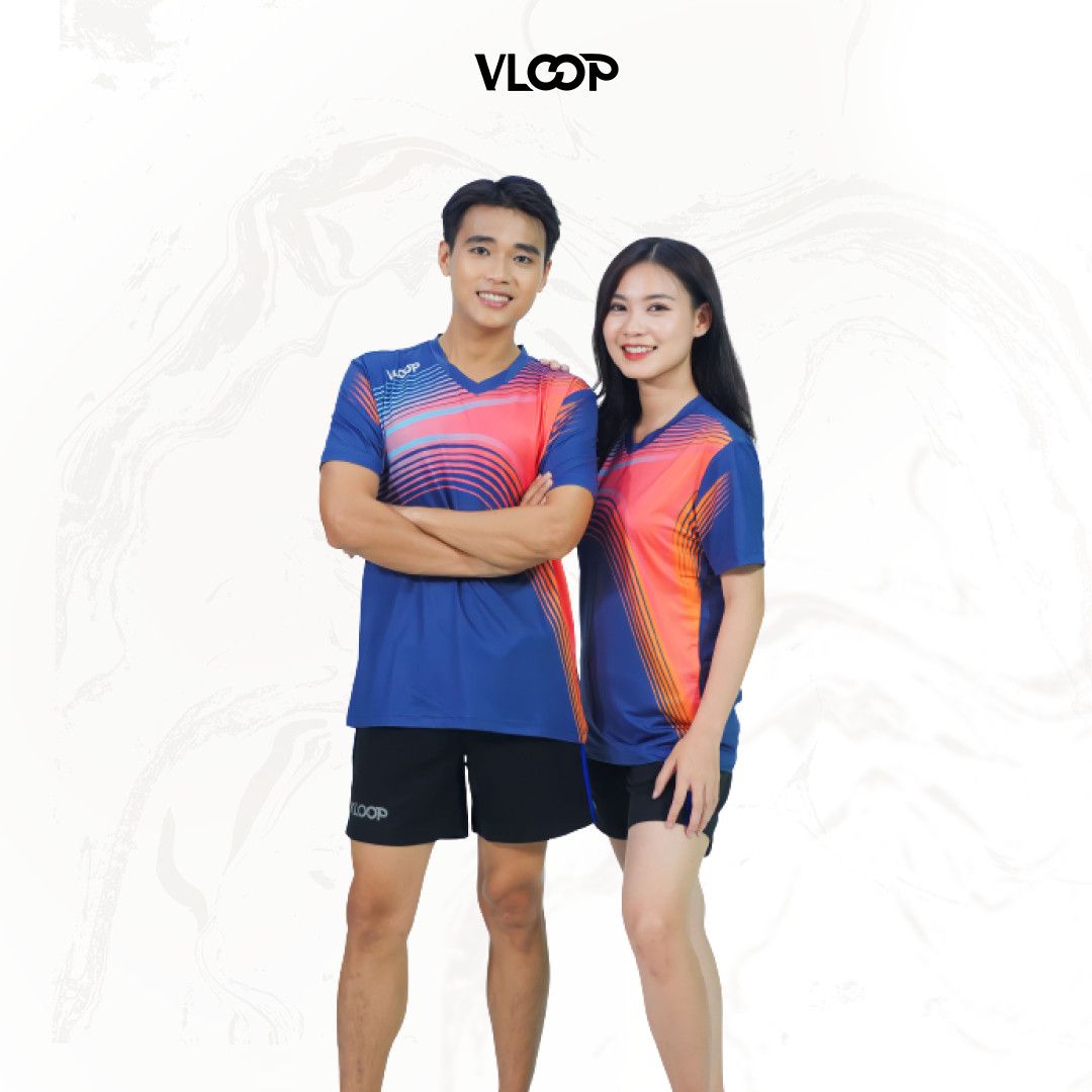 Áo polo thể thao VLOOP áo thi đấu chất thun cao cấp co giãn thoáng khí màu xanh navy