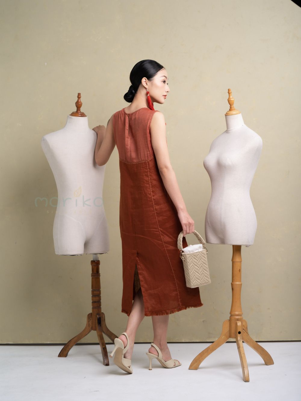 Phổ Dress (Đầm Phổ màu cam)