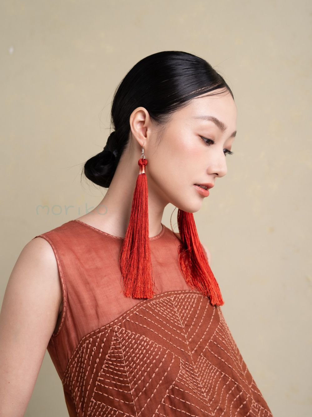Phổ Dress (Đầm Phổ màu cam)