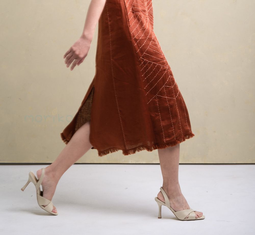 Phổ Dress (Đầm Phổ màu cam)