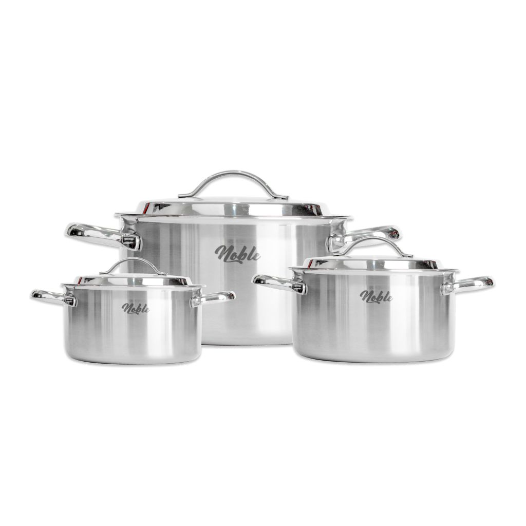 Bộ nồi Inox cao cấp 3 lớp đáy liền HAPPYCOOK Noble