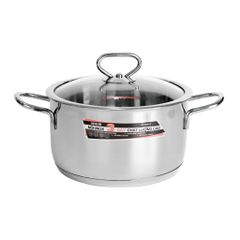 Nồi Inox Cao Cấp 3 Đáy Nắp Kiếng Delux 16cm, 20cm, 34cm, HAPPYCOOK