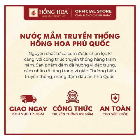  Nước Mắm Phú Quốc Hồng Hoa 40 độ đạm 60ml (Hộp 6 chai) 