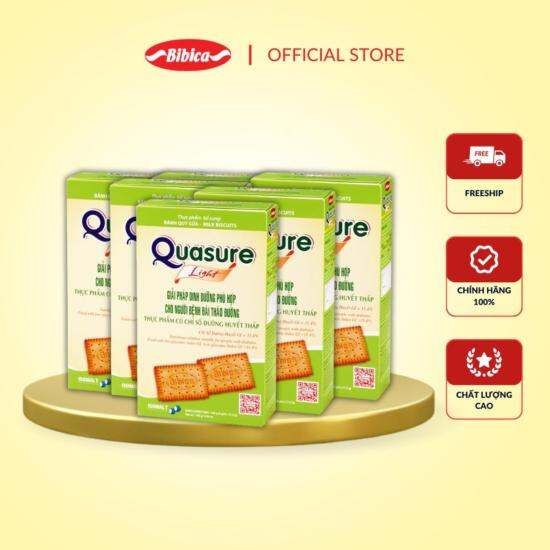 Combo 10 Hộp Bánh Quy Quasure Light Bibica Sữa 140g - Thực phẩm dành cho người ăn kiêng, người tiểu đường