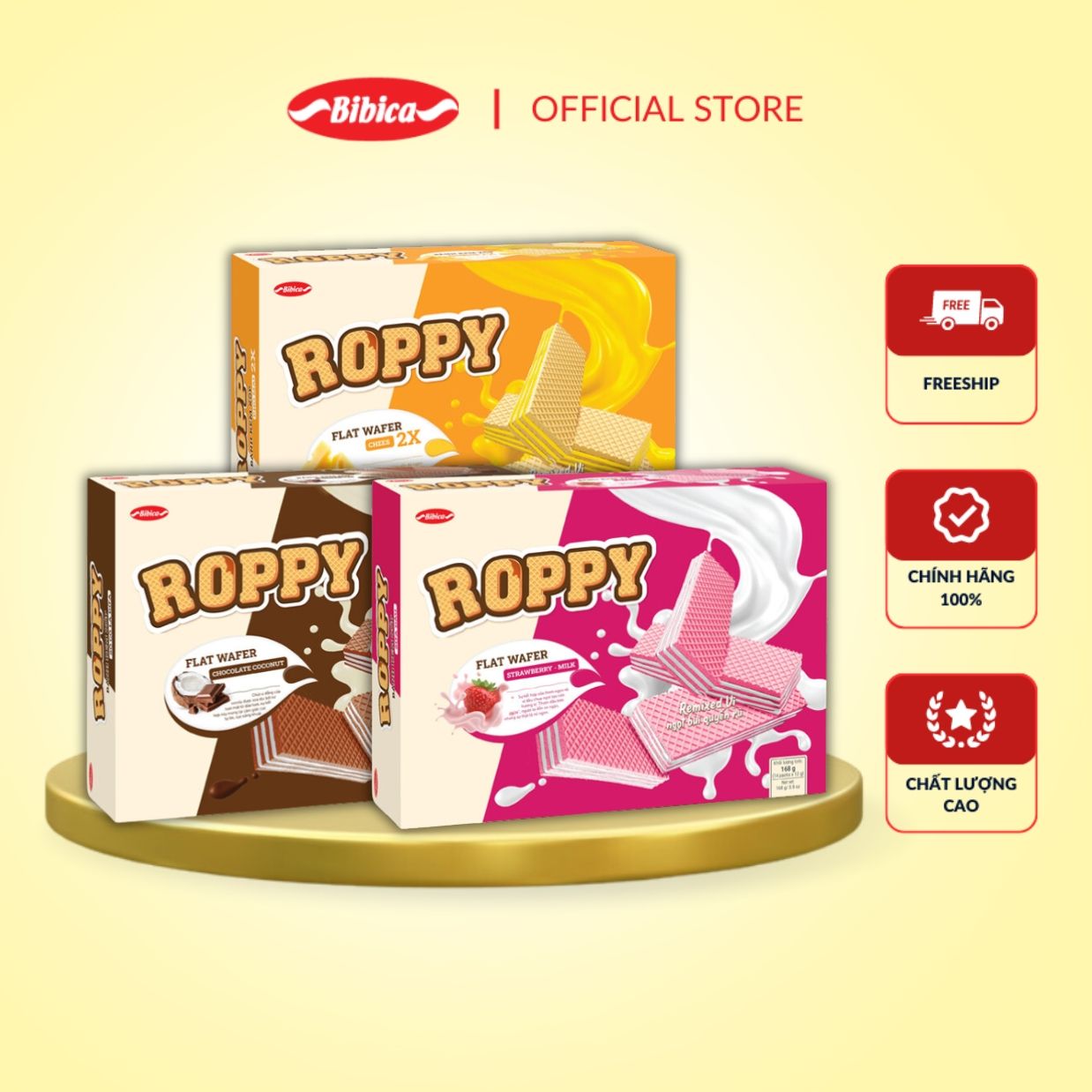 Bánh Kem Xốp Roppy Vị Phô Mai x2 168g(24 hộp)