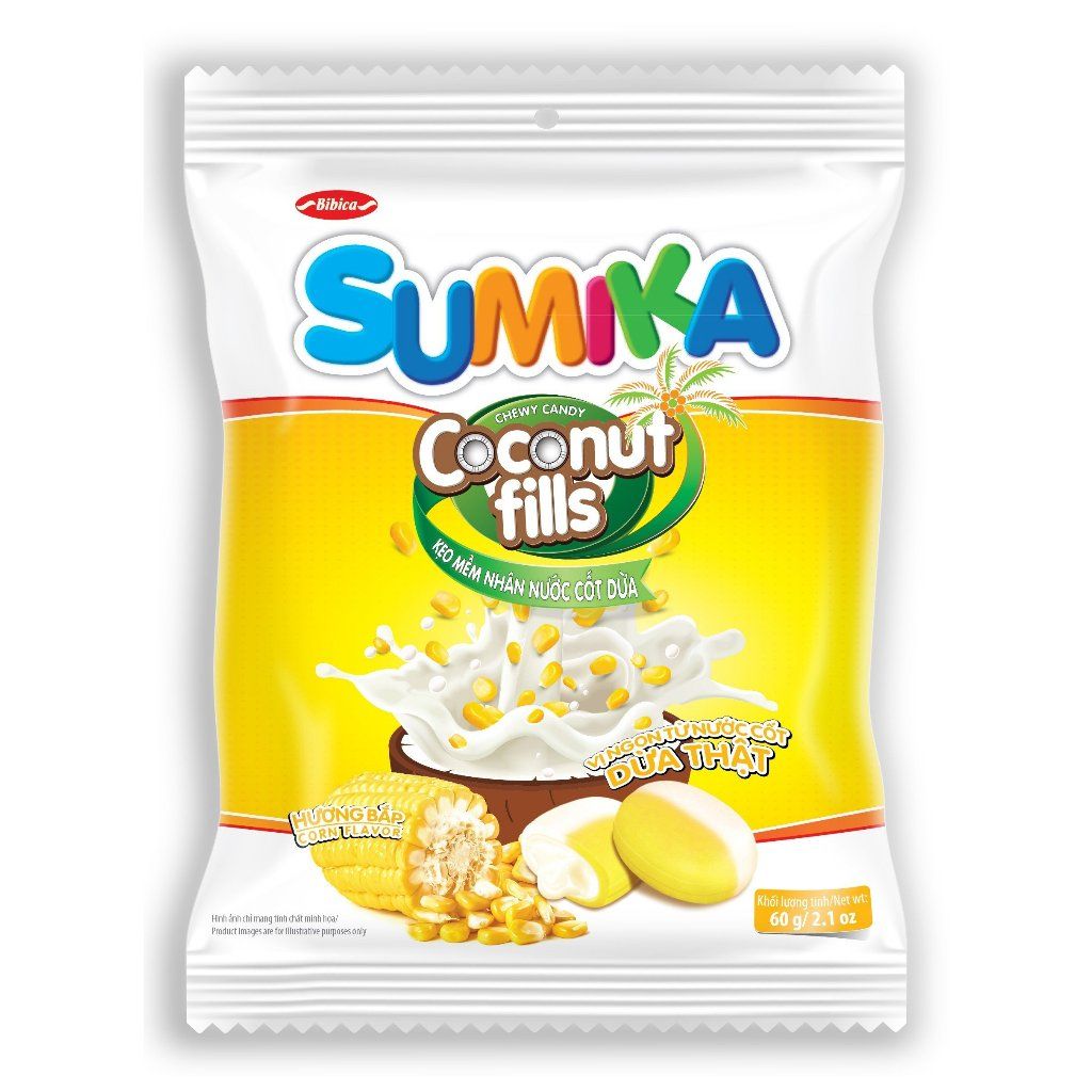Kẹo mềm Sumika Bắp nhân nước cốt dừa túi 60g