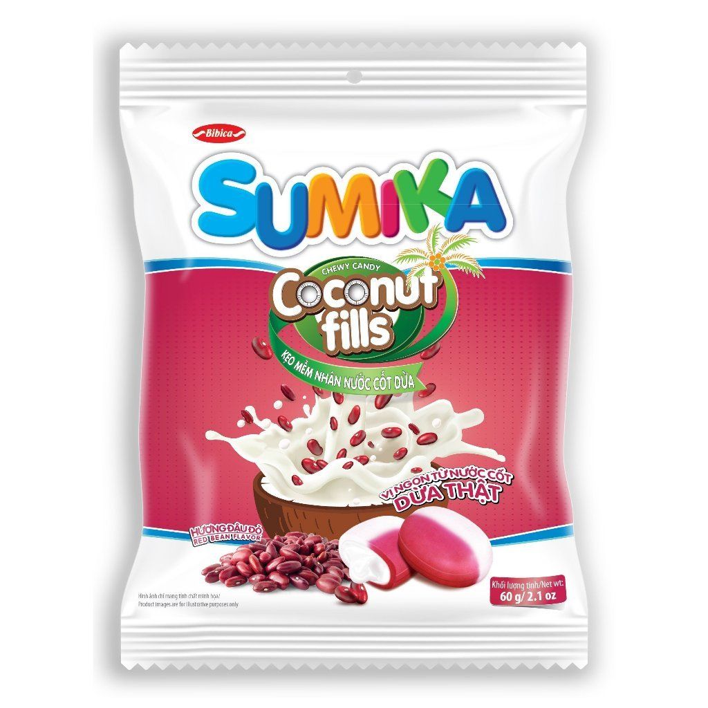Kẹo mềm Sumika Đậu đỏ nhân nước cốt dừa túi 60g