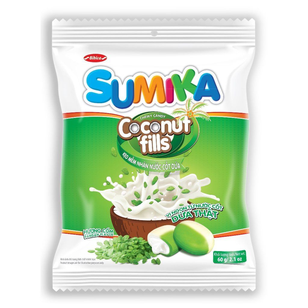 Kẹo mềm Sumika Cốm nhân nước cốt dừa túi 60g