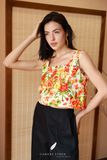  Áo croptop cổ vuông - Hoa sắc thu 