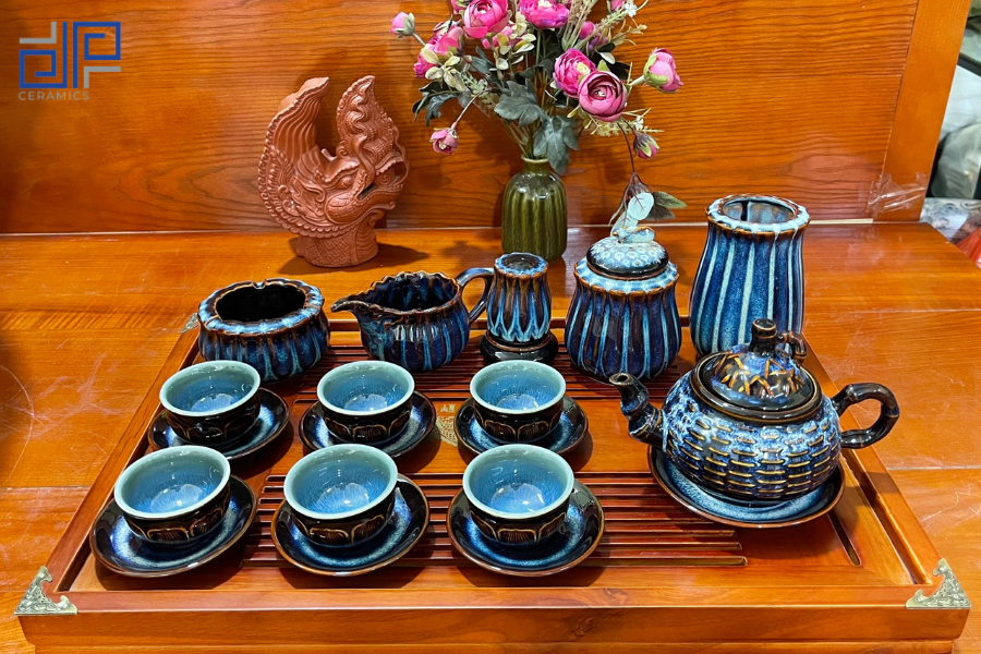 Bộ ấm chén giỏ cua thấp
