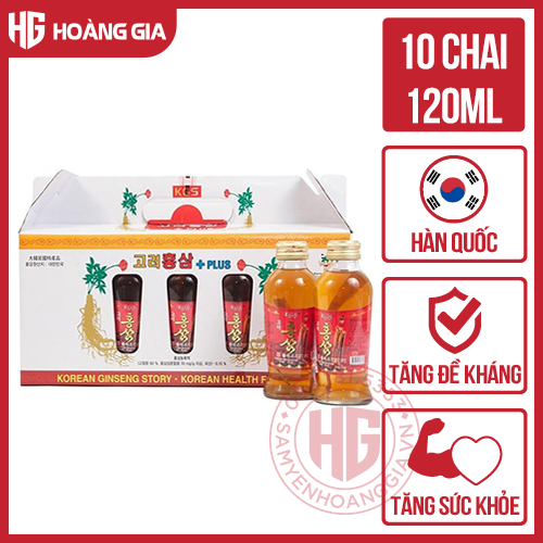 Nước Hồng Sâm Có Củ KGS Hàn Quốc Hộp 10 chai x 120ml