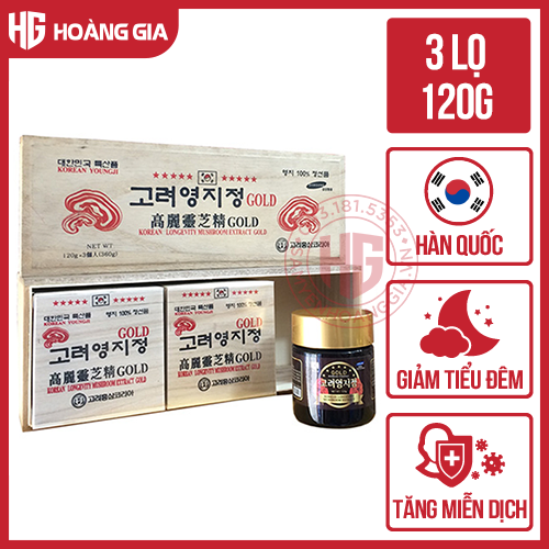 Cao Linh Chi Sao Đỏ Hàn Quốc Hộp Gỗ 3 Lọ X 120g